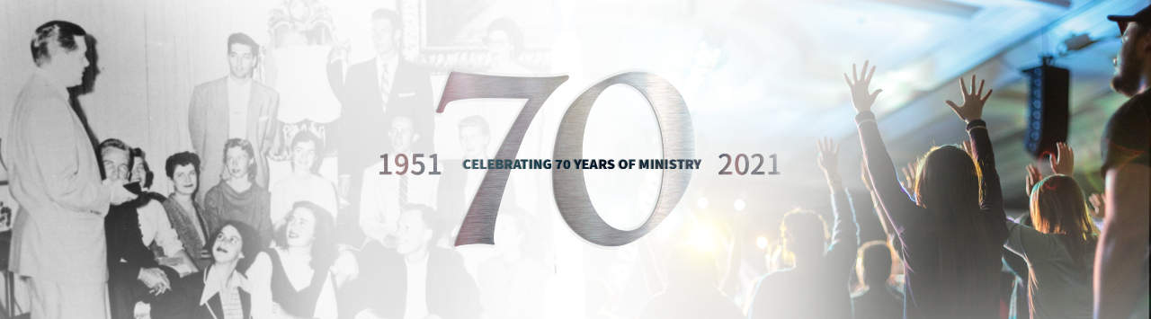 Cru's 70th birthday banner