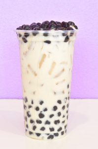 bubble milk tea in plastic cup
