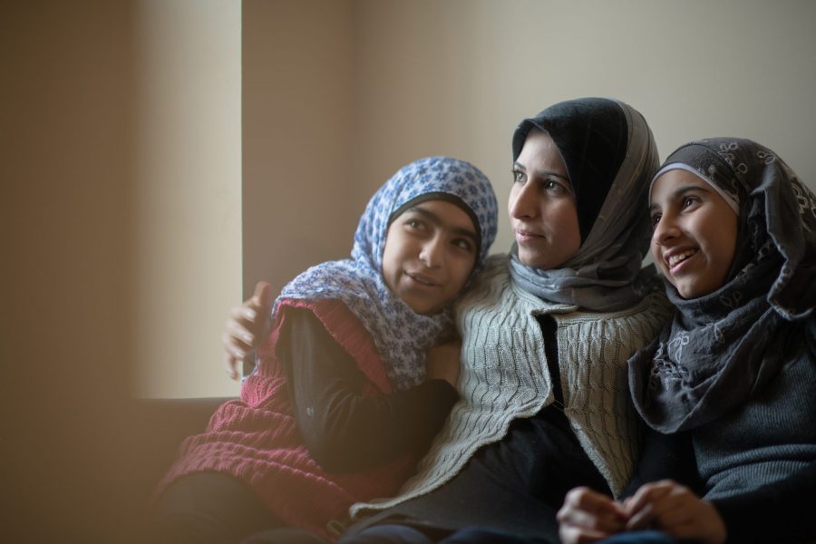 Muslim Mother and Daughters stock photo