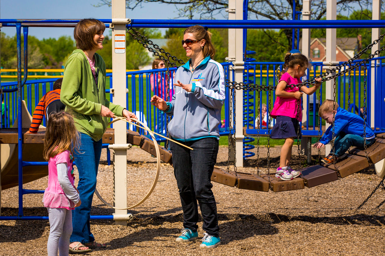 Moms on playground