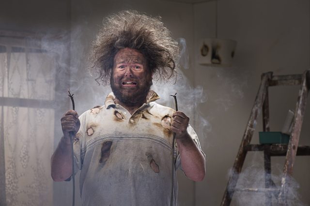 man gets a shock with his home improvements