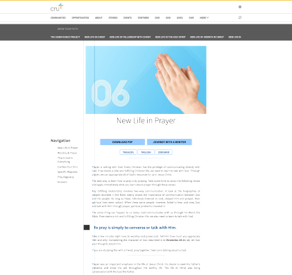 New Life in Prayer | Cru Philippines