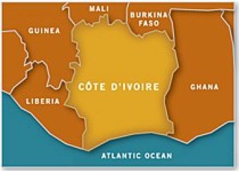 Map of Cote d'Ivoire