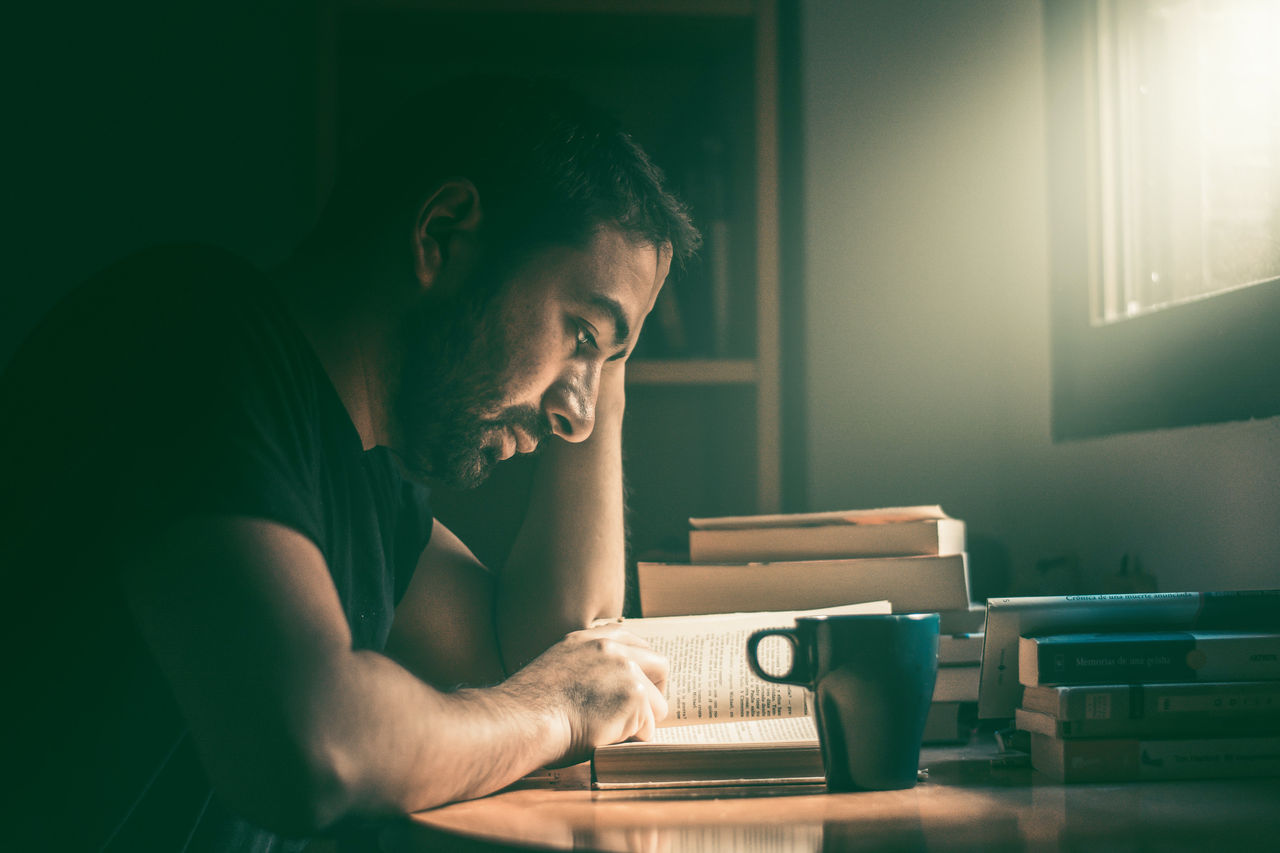 Person studying the bible